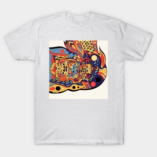 astronaut from palenque in ufo space mayan craft ecopop T-Shirt